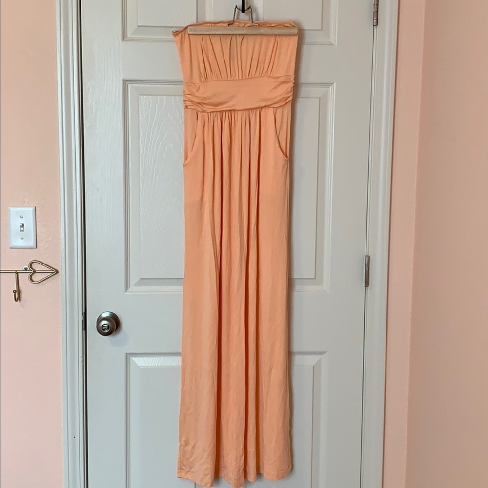 ❤️Coral strapless maxi dress